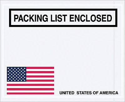 Colored Packing List Enclosed Envelope Green Panel Face 